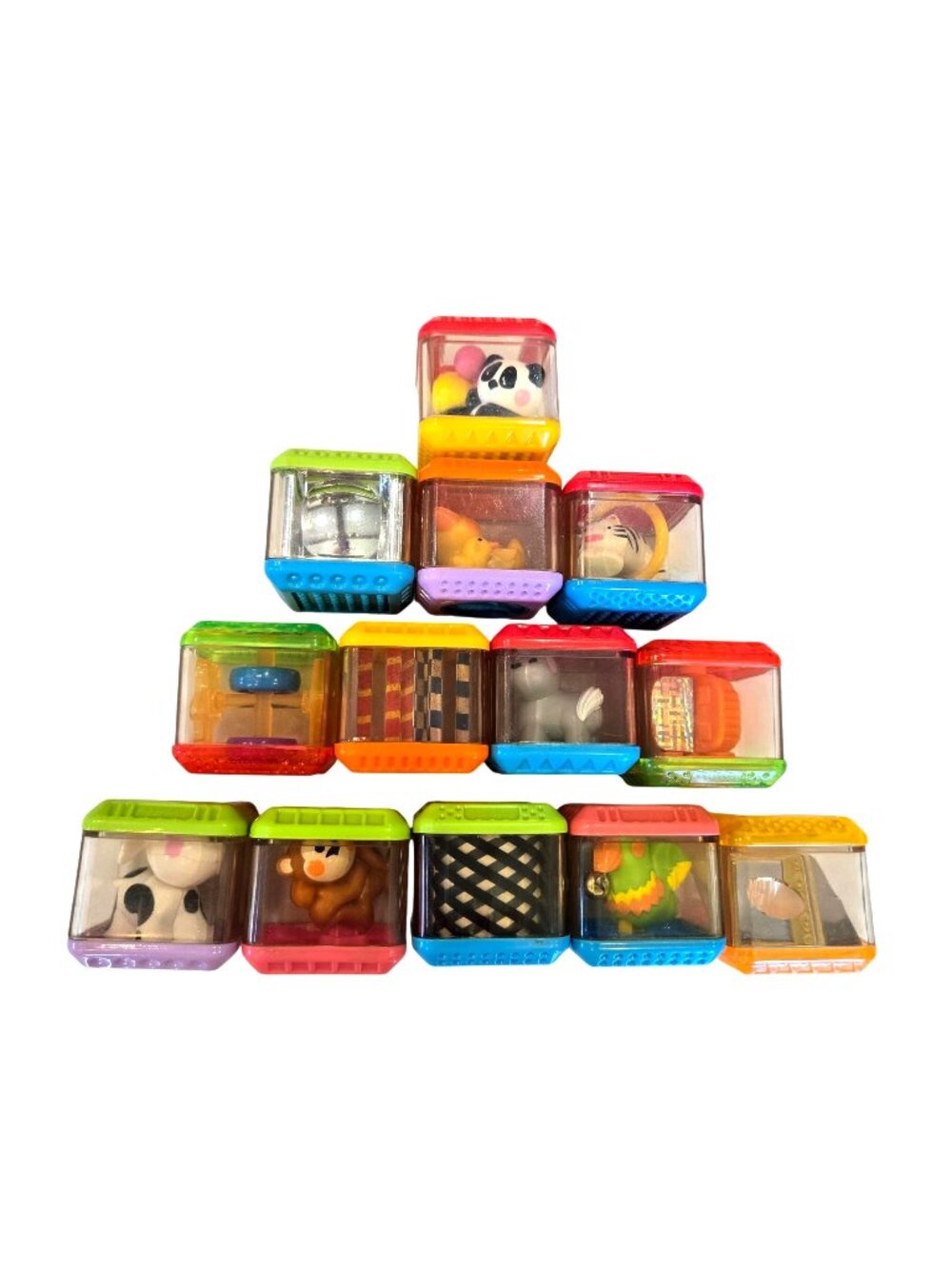 Fisher-Price Sensory Peek a Boo Animals Cow Horse Duck Blocks Lot